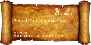 Mocsári Leonárd névjegykártya