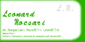 leonard mocsari business card